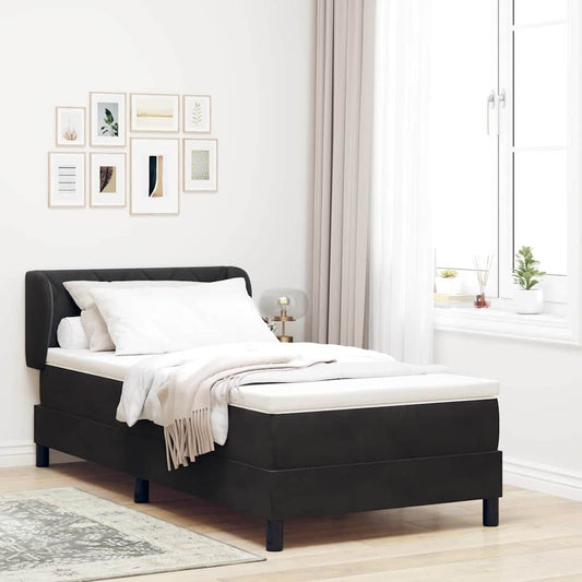 Letto a molle con testiera Nero 100 x 200 cm Velluto | homemem39