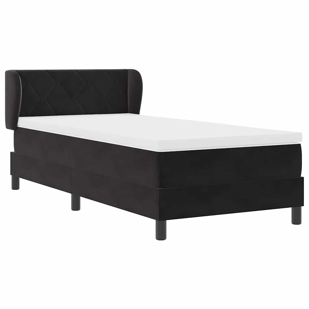 Letto a molle con testiera Nero 100 x 200 cm Velluto | homemem39