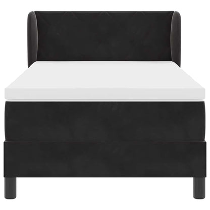 Letto a molle con testiera Nero 100 x 200 cm Velluto | homemem39
