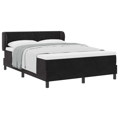 Letto a molle con testiera Nero 140 x 190 cm Velluto | homemem39