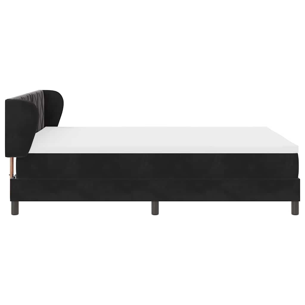 Letto a molle con testiera Nero 140 x 190 cm Velluto | homemem39