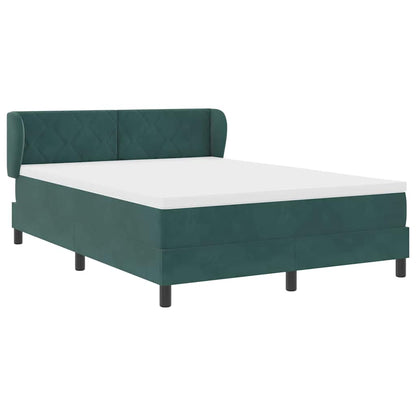 Letto a molle con testiera Verde scuro 140 x 190 cm Velluto | homemem39