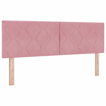 Letto a molle con testiera Rosa 140 x 190 cm Velluto | homemem39