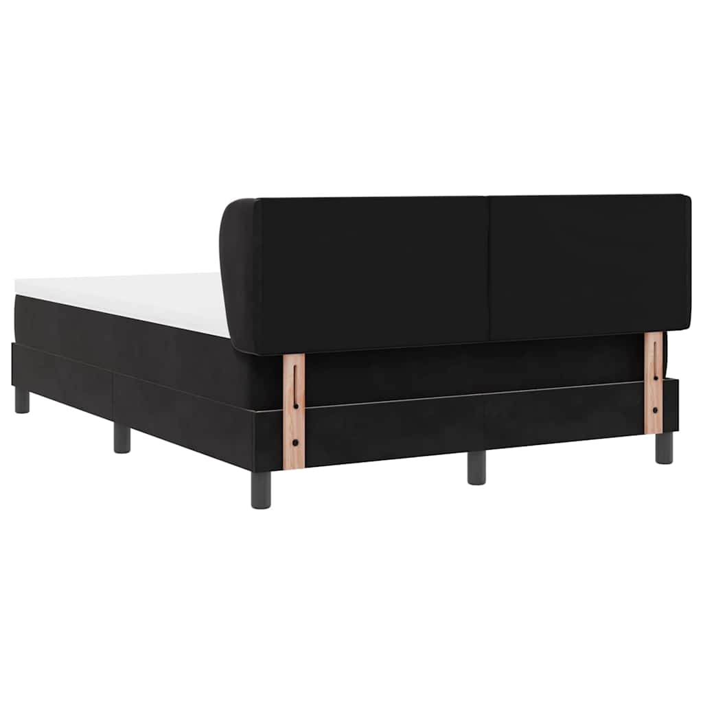 Letto a molle con testiera Nero 140 x 200 cm Velluto | homemem39