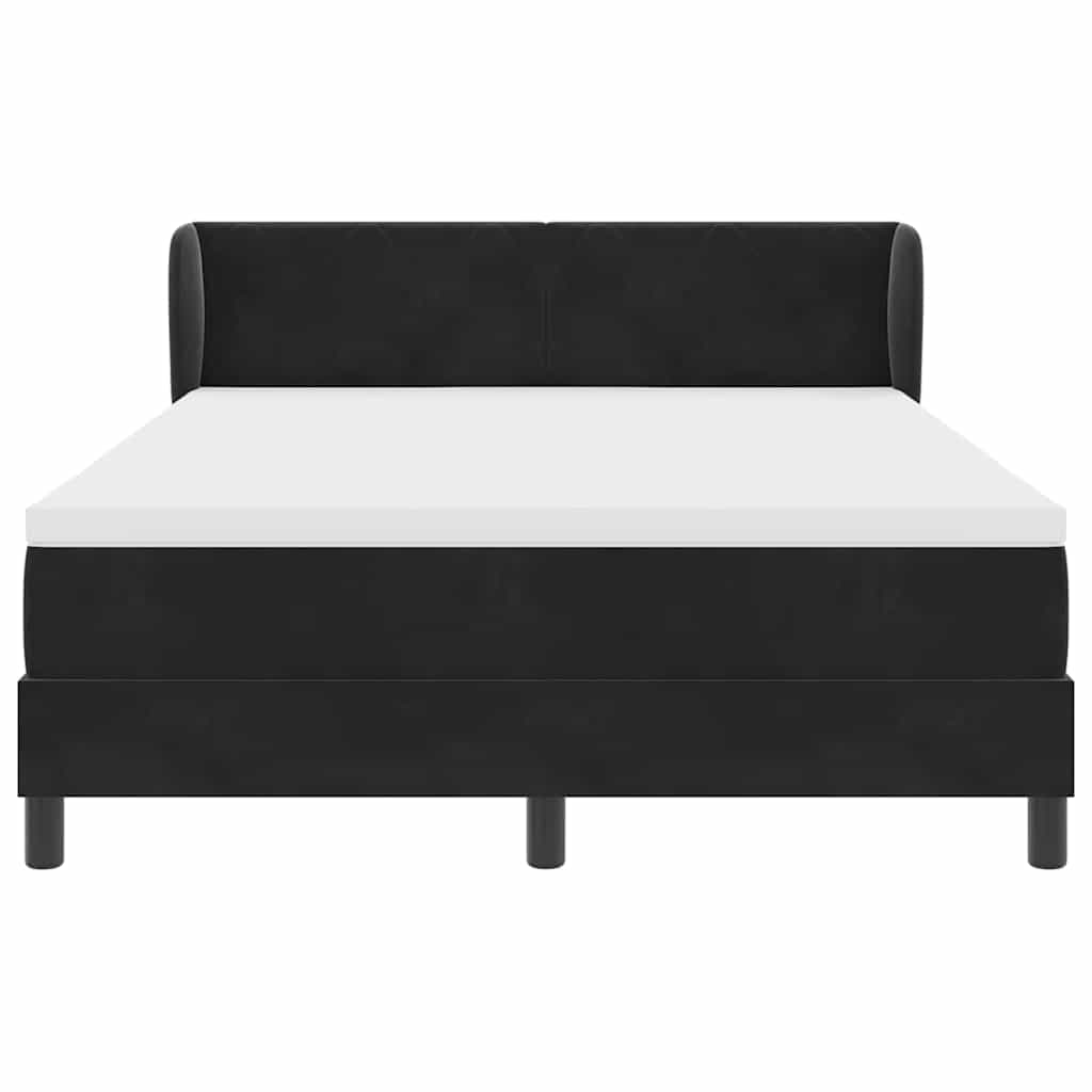 Letto a molle con testiera Nero 140 x 200 cm Velluto | homemem39