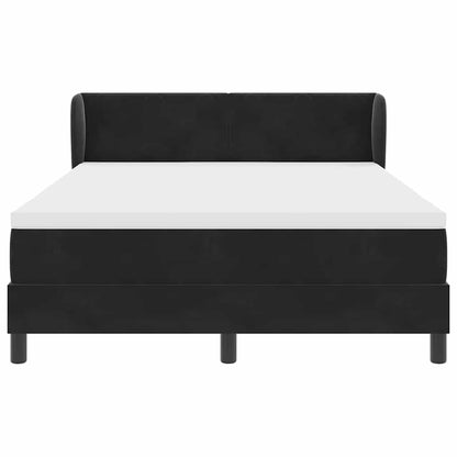 Letto a molle con testiera Nero 140 x 200 cm Velluto | homemem39