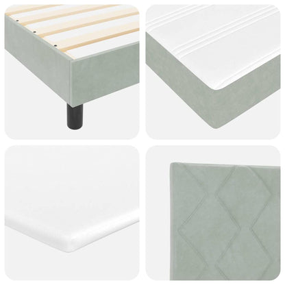 Letto a molle con testiera Grigio chiaro 160 x 200 cm Velluto | homemem39