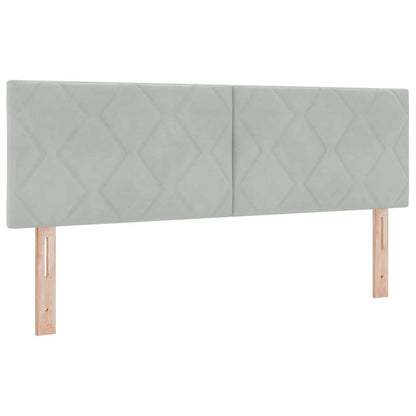 Letto a molle con testiera Grigio chiaro 160 x 200 cm Velluto | homemem39