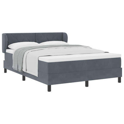 Letto a molle con testiera Grigio scuro 160 x 200 cm Velluto | homemem39