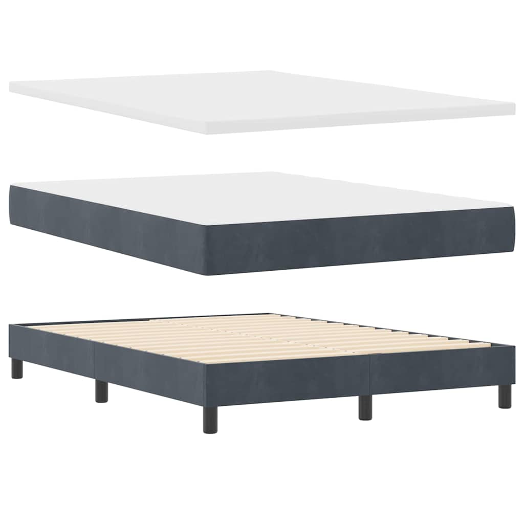Letto a molle con testiera Grigio scuro 160 x 200 cm Velluto | homemem39