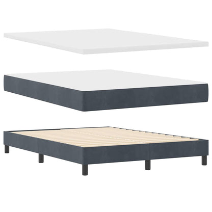 Letto a molle con testiera Grigio scuro 160 x 200 cm Velluto | homemem39