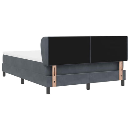 Letto a molle con testiera Grigio scuro 160 x 200 cm Velluto | homemem39