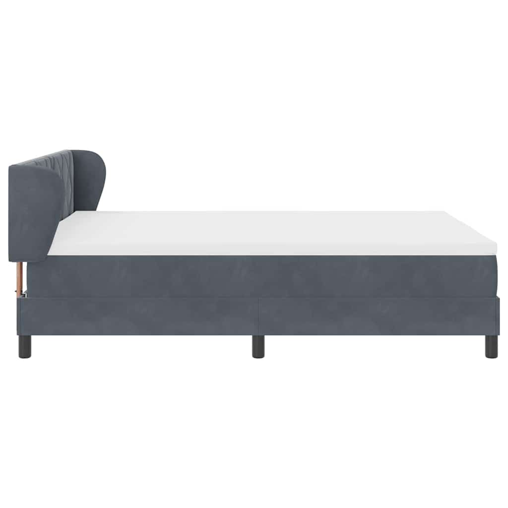 Letto a molle con testiera Grigio scuro 160 x 200 cm Velluto | homemem39