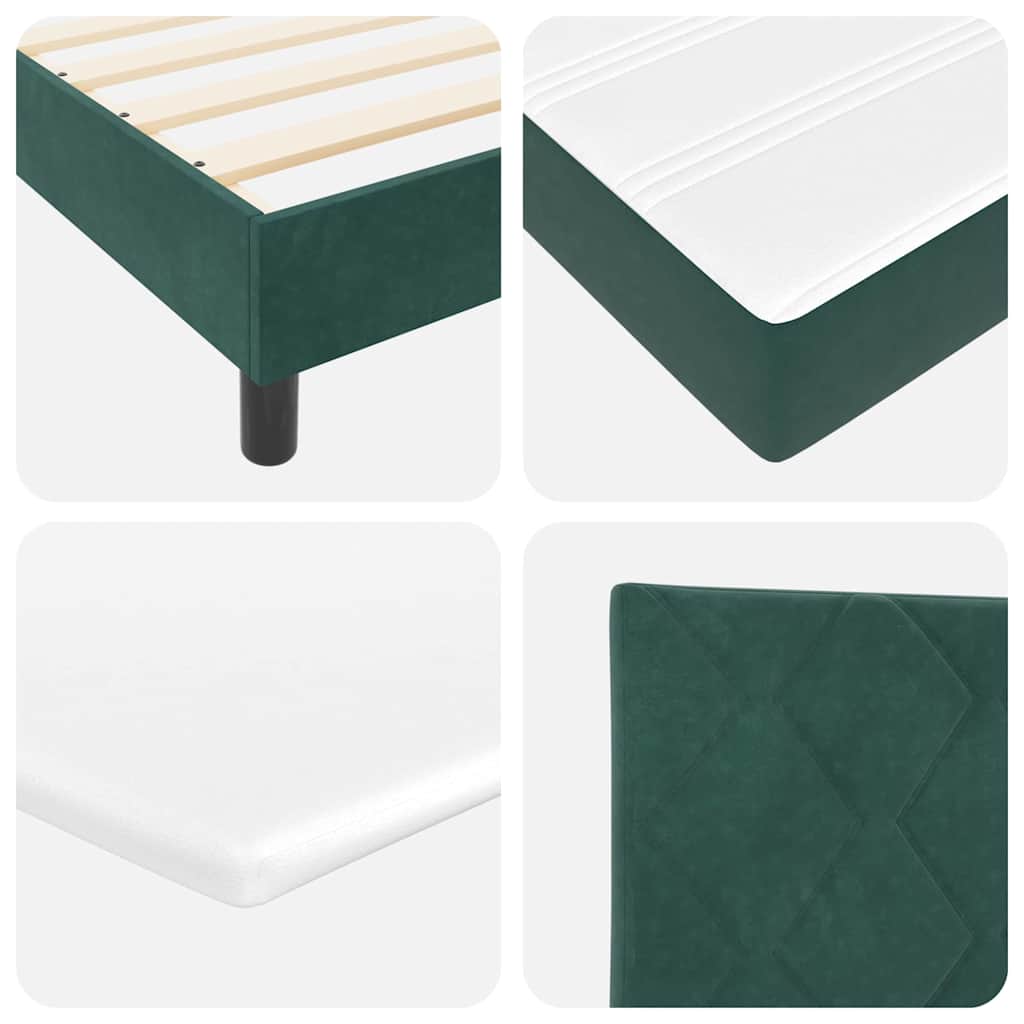 Letto a molle con testiera Verde scuro 160 x 200 cm Velluto | homemem39