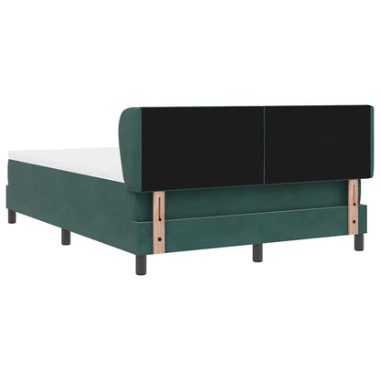 Letto a molle con materasso Verde scuro 160 x 200 cm Velluto
