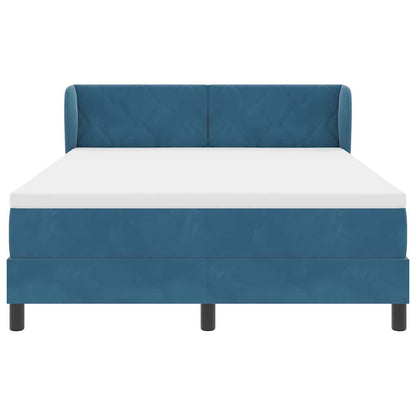 Letto a molle con materasso Blu scuro 160 x 200 cm Velluto