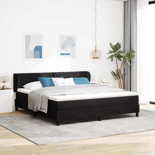 Letto a molle con testiera Nero 180 x 200 cm Velluto | homemem39