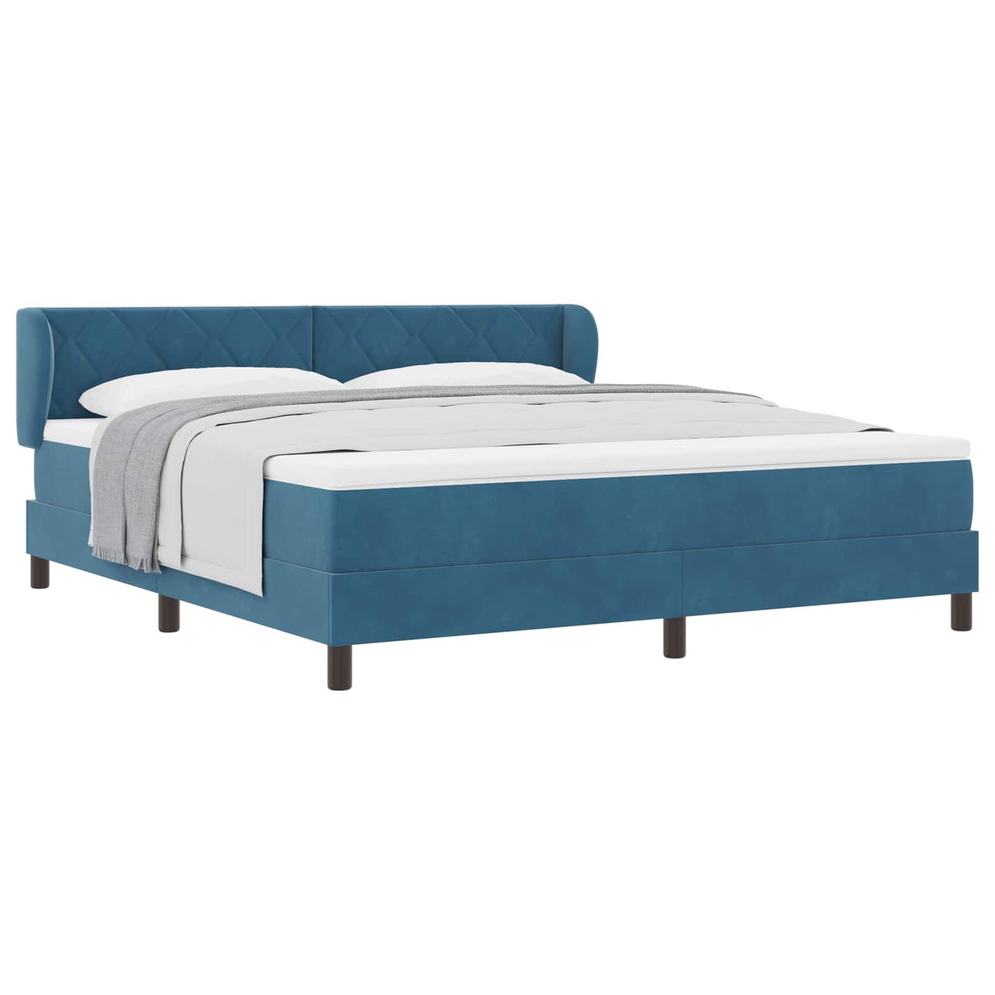 Letto a molle con testiera Blu scuro 180 x 200 cm Velluto | homemem39