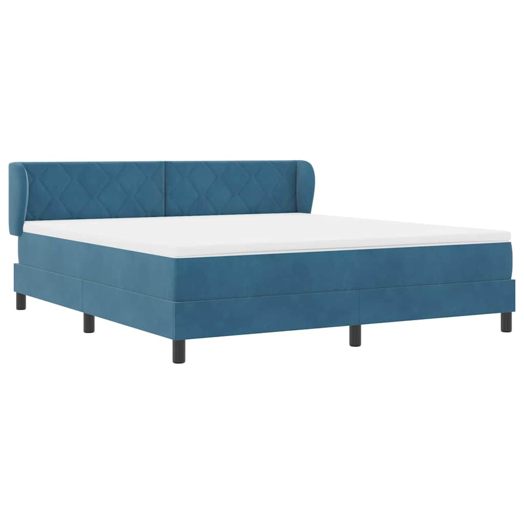 Letto a molle con testiera Blu scuro 180 x 200 cm Velluto | homemem39