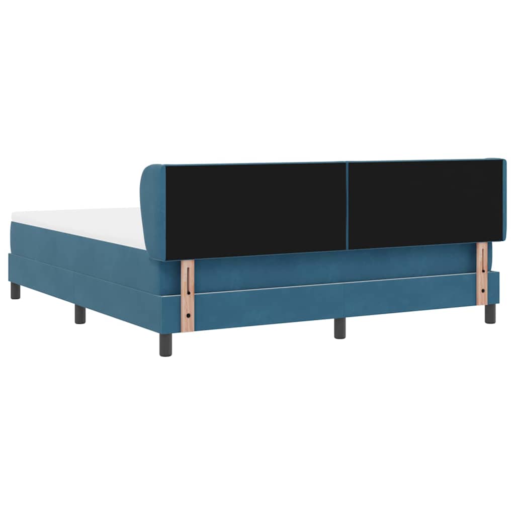 Letto a molle con testiera Blu scuro 180 x 200 cm Velluto | homemem39