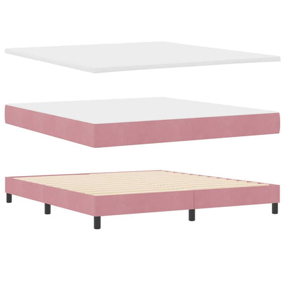 Letto a molle con testiera Rosa 180 x 200 cm Velluto | homemem39