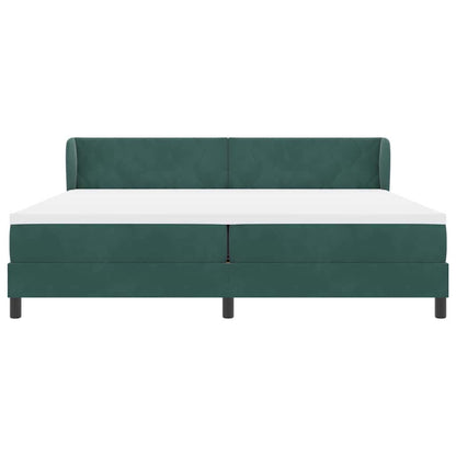 Letto a molle con materasso Verde scuro 200 x 200 cm Velluto