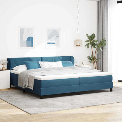Letto a molle con testiera Blu scuro 200 x 200 cm Velluto | homemem39
