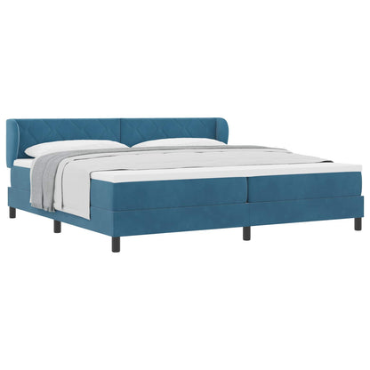 Letto a molle con testiera Blu scuro 200 x 200 cm Velluto | homemem39
