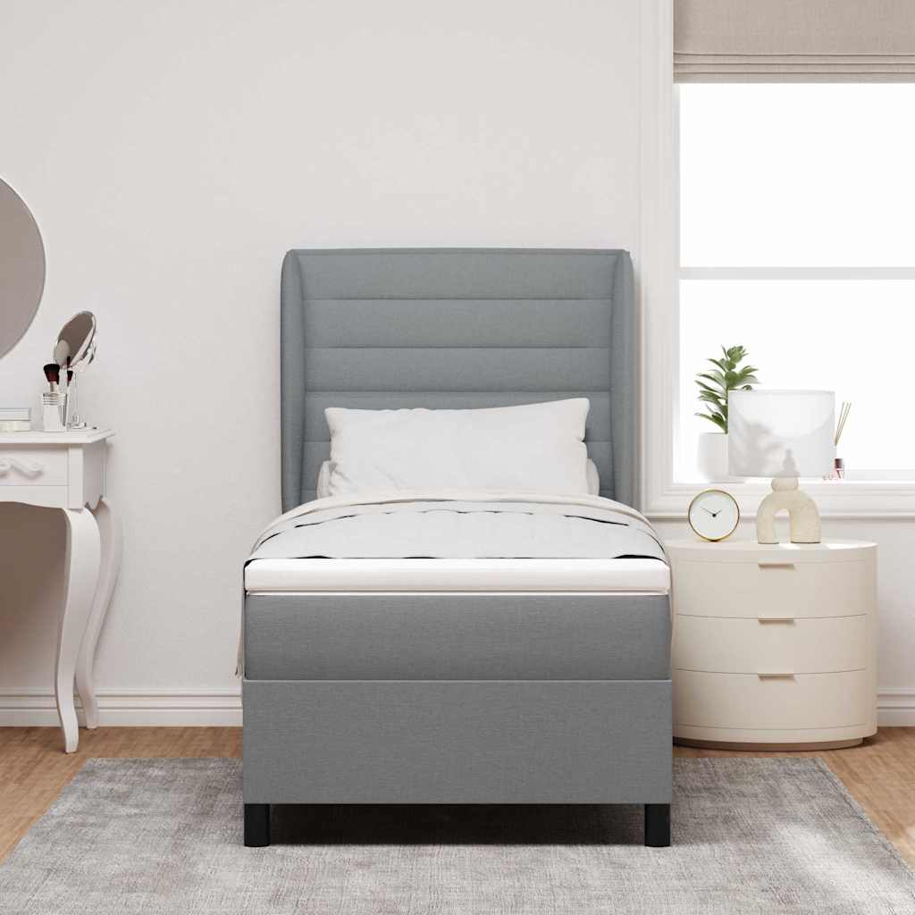 Letto a molle con materasso Grigio chiaro 80 x 200 cm Tessuto | homemem39