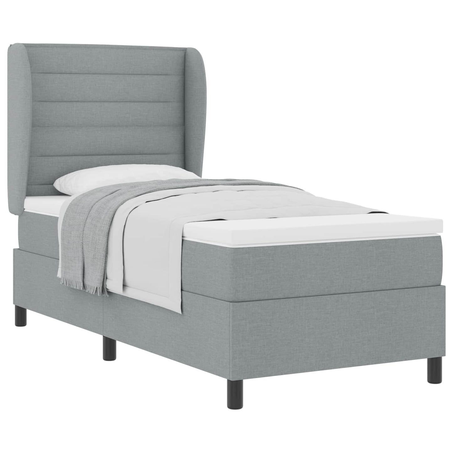 Letto a molle con materasso Grigio chiaro 80 x 200 cm Tessuto | homemem39