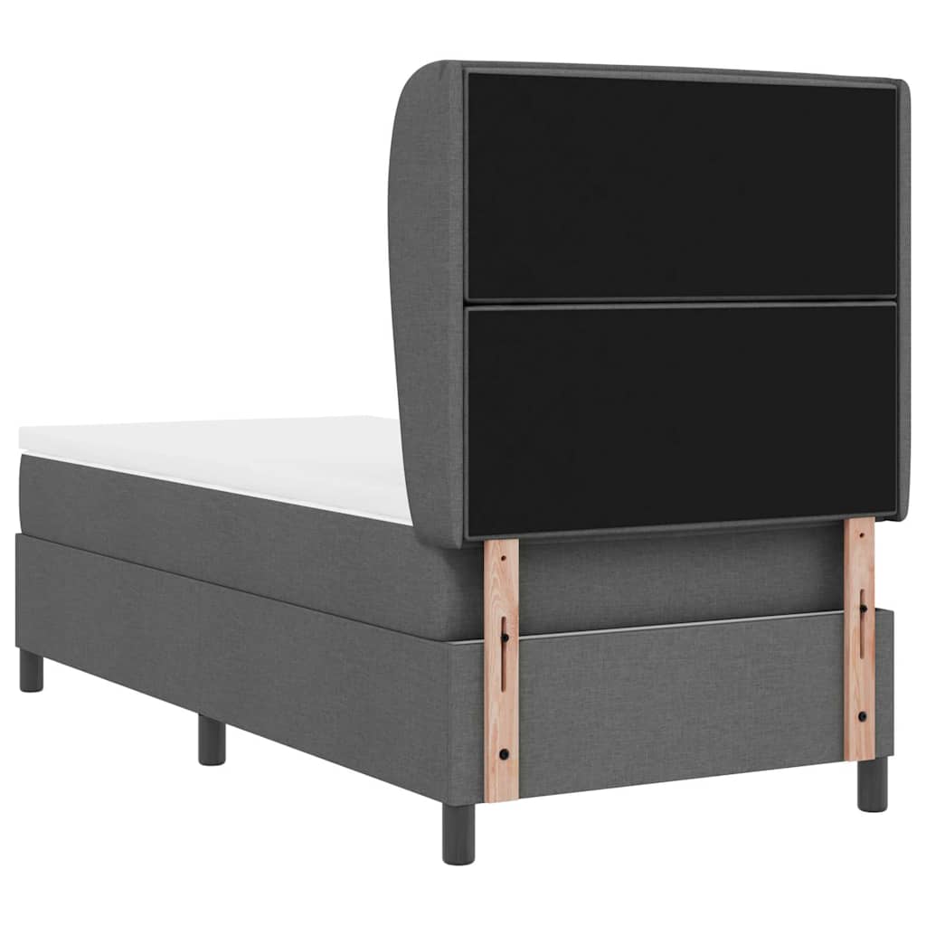 Letto a molle con materasso Grigio scuro 80 x 200 cm Tessuto | homemem39