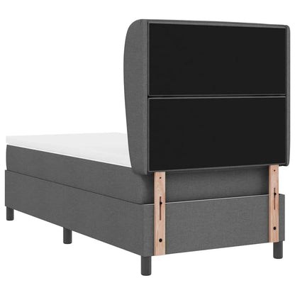 Letto a molle con materasso Grigio scuro 80 x 200 cm Tessuto | homemem39