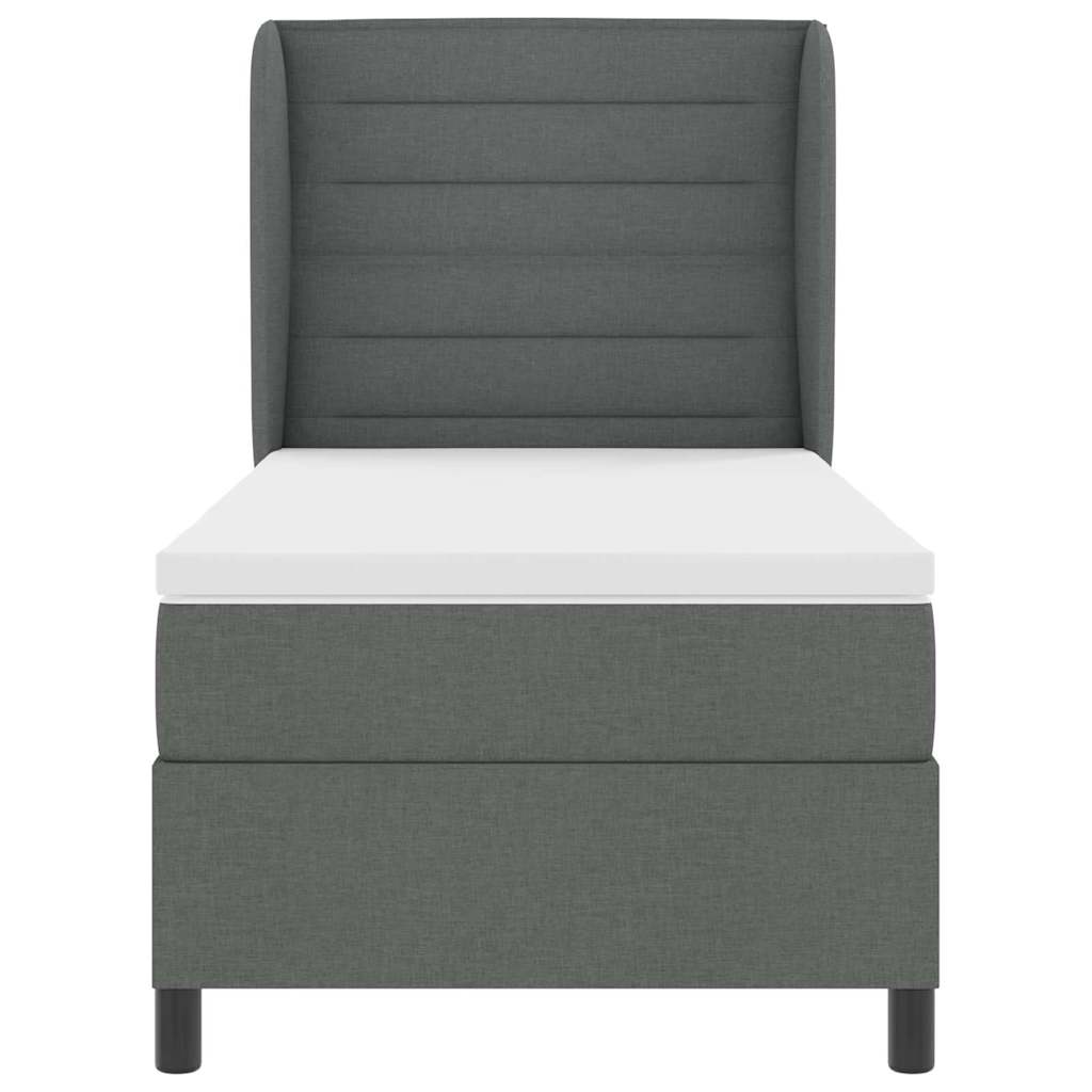 Letto a molle con materasso Grigio scuro 80 x 200 cm Tessuto | homemem39