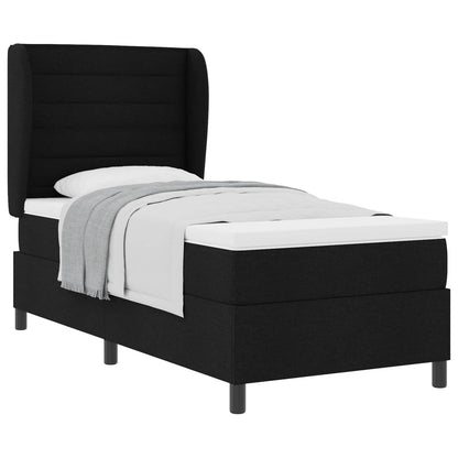 Letto a molle con materasso Nero 90 x 190 cm Tessuto | homemem39