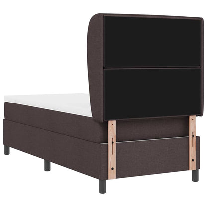 Letto a molle con materasso Marrone scuro 90 x 200 cm Tessuto | homemem39
