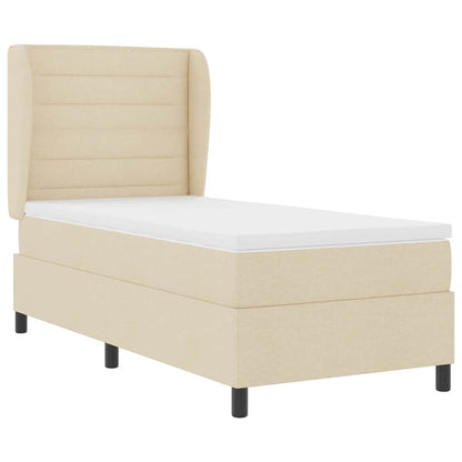 Letto a molle con materasso Crema 90 x 200 cm Tessuto | homemem39