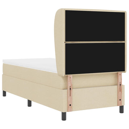 Letto a molle con materasso Crema 90 x 200 cm Tessuto | homemem39
