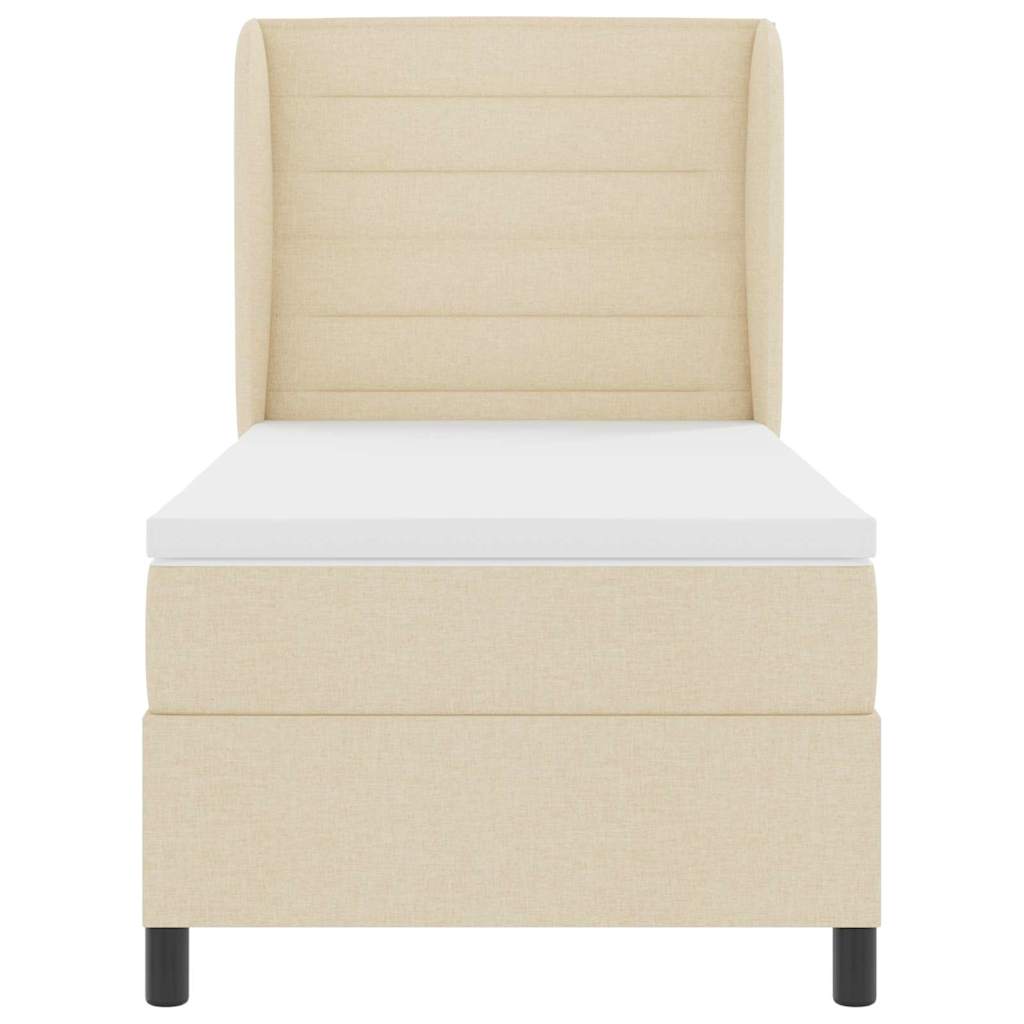 Letto a molle con materasso Crema 90 x 200 cm Tessuto | homemem39