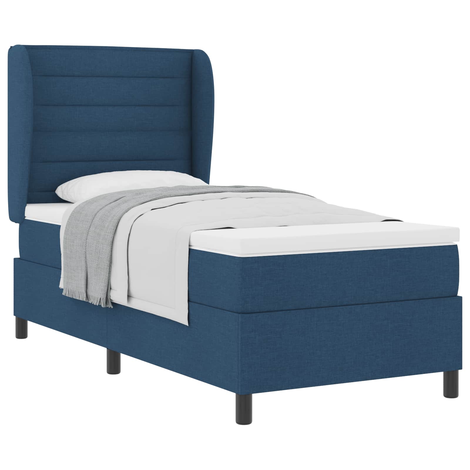 Letto a molle con materasso Blu 90 x 200 cm Tessuto | homemem39