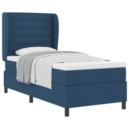 Letto a molle con materasso Blu 90 x 200 cm Tessuto | homemem39