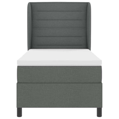 Letto a molle con materasso Grigio scuro 100 x 200 cm Tessuto | homemem39