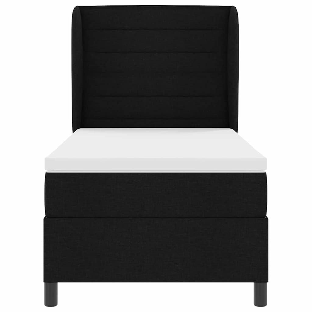 Letto a molle con materasso Nero 100 x 200 cm Tessuto | homemem39