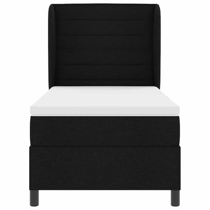 Letto a molle con materasso Nero 100 x 200 cm Tessuto | homemem39