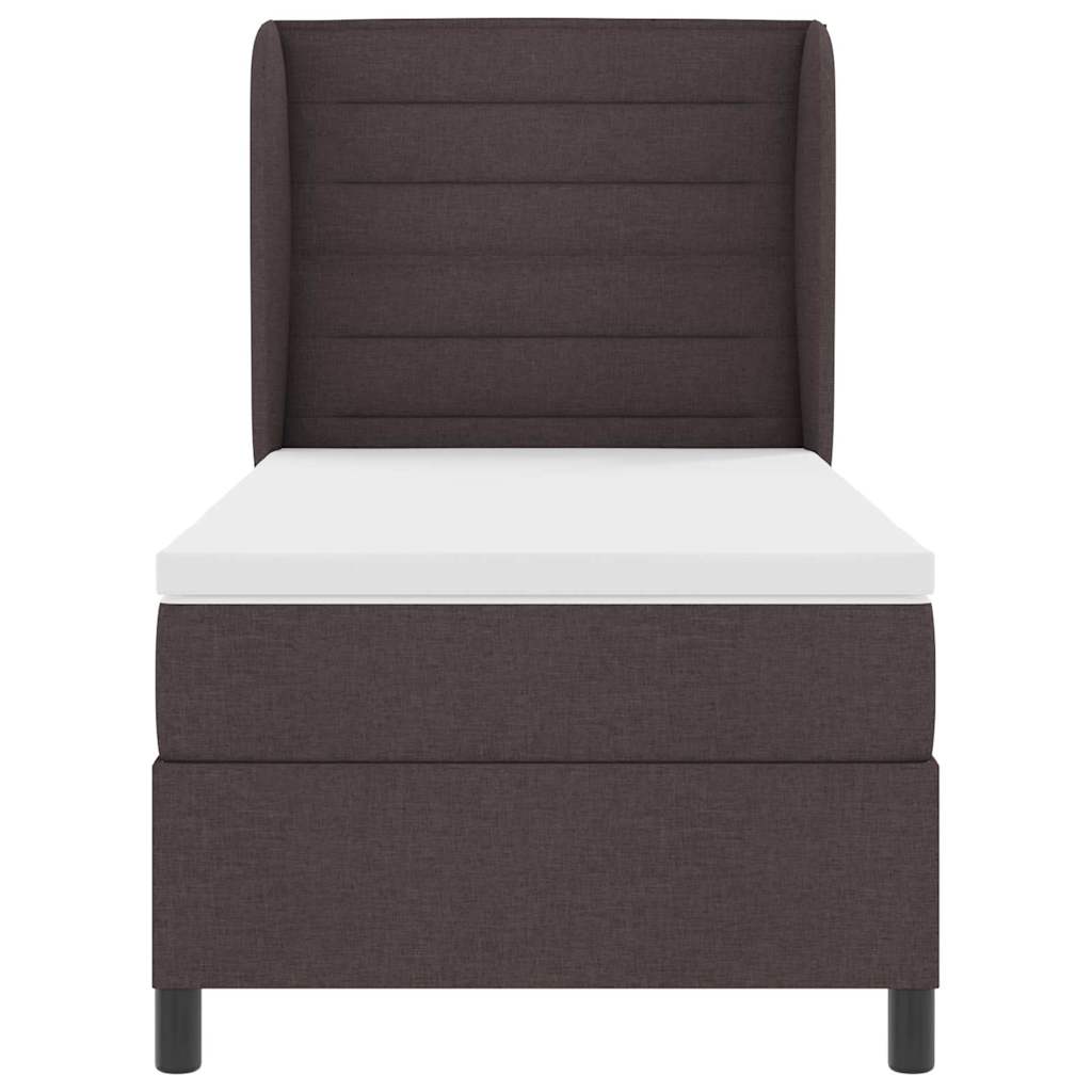 Letto a molle con materasso Marrone scuro 100 x 200 cm Tessuto | homemem39