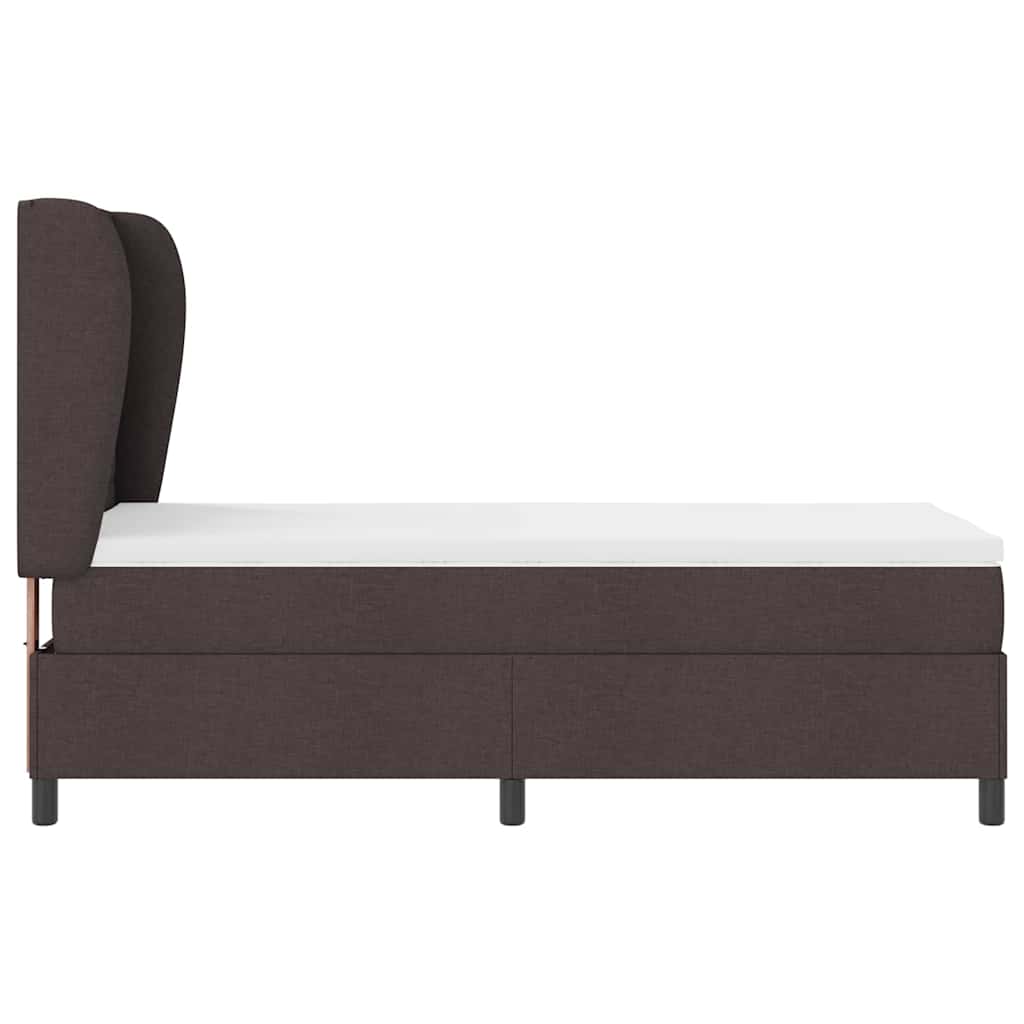 Letto a molle con materasso Marrone scuro 100 x 200 cm Tessuto | homemem39