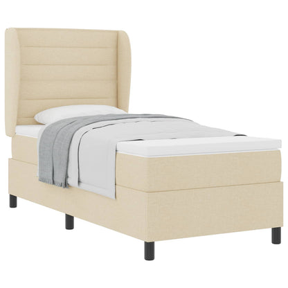 Letto a molle con materasso Crema 100 x 200 cm Tessuto | homemem39