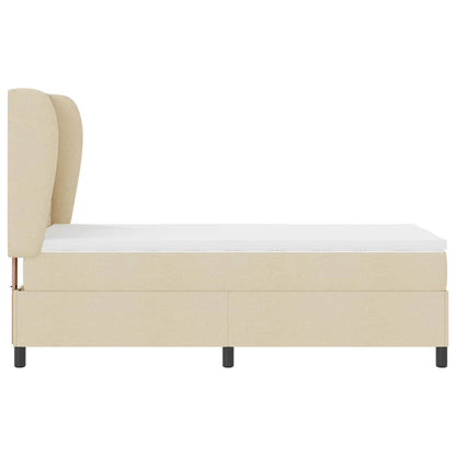 Letto a molle con materasso Crema 100 x 200 cm Tessuto | homemem39