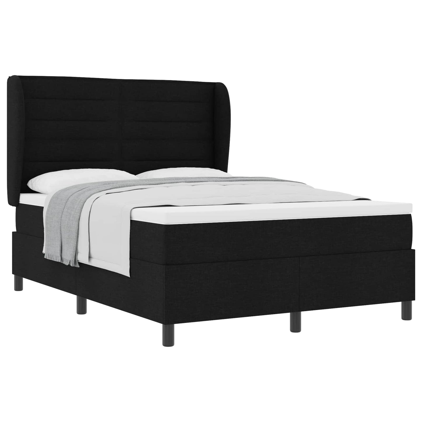 Letto a molle con materasso Nero 140 x 200 cm Tessuto | homemem39