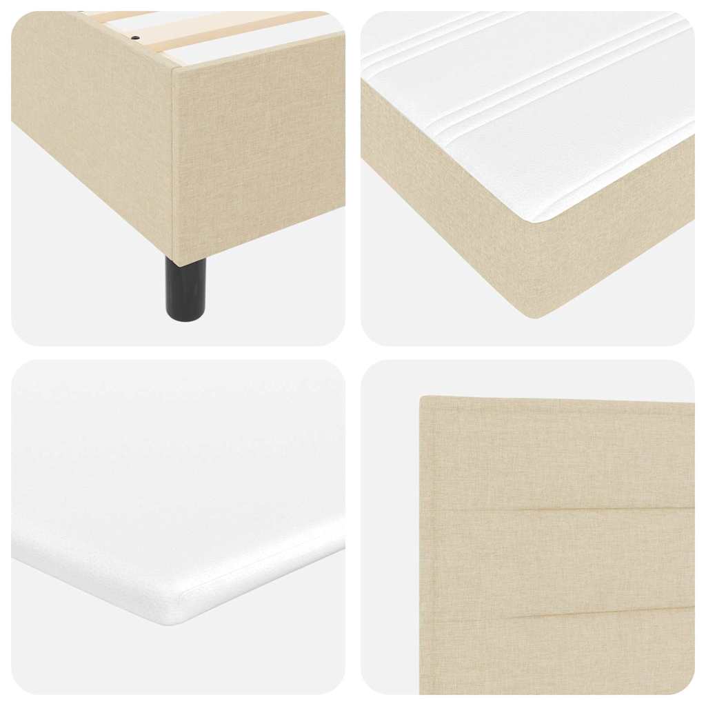 Letto a molle con materasso Crema 140 x 200 cm Tessuto | homemem39