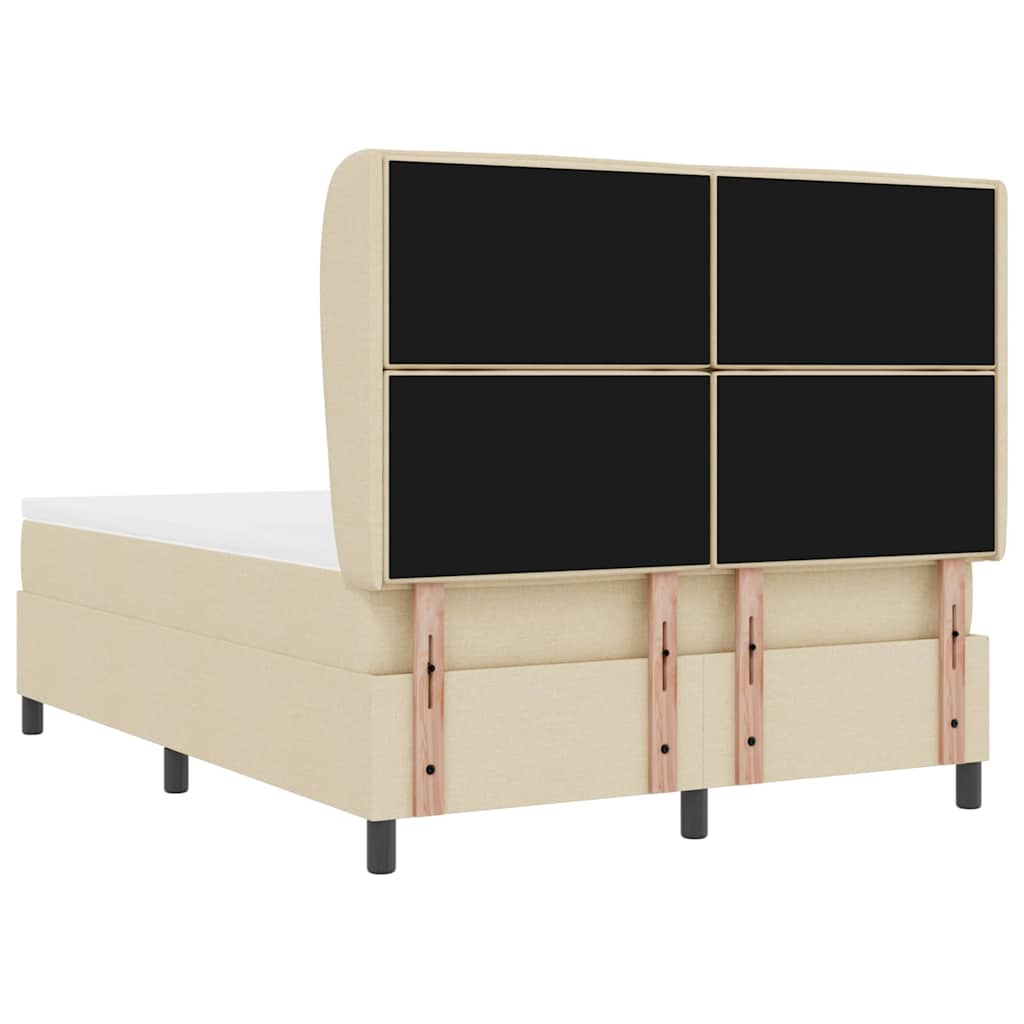 Letto a molle con materasso Crema 140 x 200 cm Tessuto | homemem39